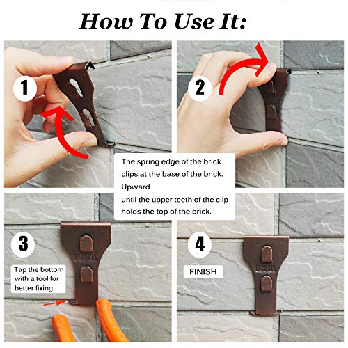 EONHUA Brick Hook Clips for HangingBrick Wall Clips for Hanging,Steel