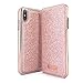 Ted Baker Sparkly Fashion Mirror Folio Case for iPhone Xs Max, Protective Cover iPhone Xs Max for Professional Women/Girls - Rose Gold