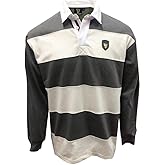 Guinness Pewter/Cream Metal Badge Long Sleeve Rugby Shirt