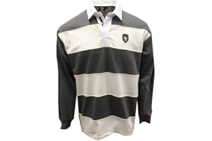 Guinness Pewter/Cream Metal Badge Long Sleeve Rugby Shirt