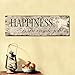 Adeco Decorative Wood Wall Hanging Sign Plaque Happiness Beige Brown Home Decor - 13.8x4.3 Inches