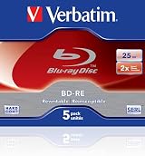 Verbatim 43615 BD-RE 25GB 2X Blu-ray Rewritable Discs - 5 Pack Jewel Case view 8