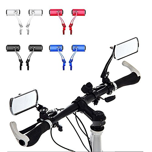Youzpin 2Pcs Adjustable 360 Dgree Rotating Mountain Road Bike Safty Rear View Mirror, Flexibility Bicycle Handlebar Rearview Mirror Cycling Wide Angle Handlebar End Rear Back View Aluminum - Thumbnail 4