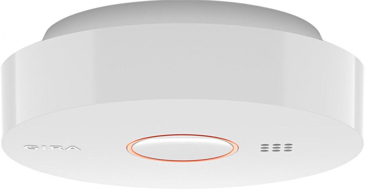 GIRA Basic Q 114502 Smoke Detector, Pure White Glossy