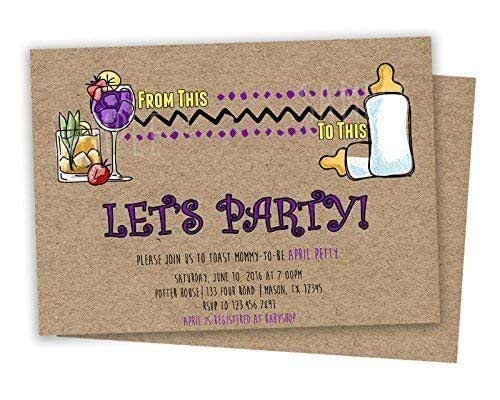 Amazon Com Adult Baby Shower Invitations Funny Cheers Boy Girl Neutral Handmade Products