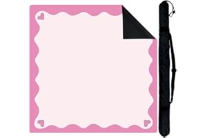 StellarOcean Light Pink Mahjong Mat for Table 31.5" x 31.5" Cute Anti Slip Noise Reduction Games Table Cover Mahjongg Neoprene Mah Jongg Card Game Mats with Carring Bag (PinkLove)