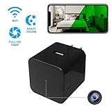Hidden Spy Camera - Wireless Home Usb Security Camera with Charger - Best Mini Spy Cam Wifi 1080p - Night Vision Security Spy Camera With Motion Detector - Small Nanny Spy Camera For Women Men Black