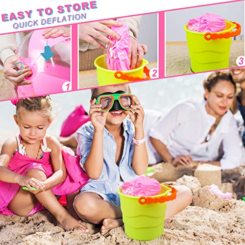 POPLAY Inflatable Beach Balls 16 Inch, 3PCS Glitter Beach Balls Pool Toys with Confetti Sparkling Balls for Kids Toddlers Adults Summer Pool Party