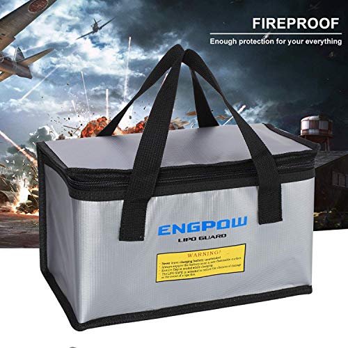 image for ENGPOW Fireproof Explosionproof Lipo Safe Bag for Lipo Battery Storage