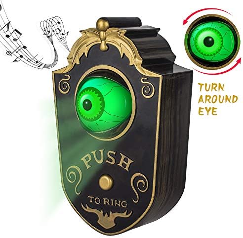 Halloween Decoration Doorbell, Haunted Doorbell Animated Spider Eyeball Halloween Decor with Spooky Sounds & Eyes Doorbell, Trick or Treat Event for Kids, Haunted House Halloween Party Prop 1