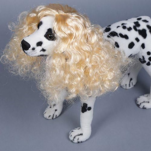Lecent@ Pet Supplies Dog Costumes Long Curly Synthetic Pet Hair Pet Wig Dog Cat Wigs Pet Accessories Pet Headwear