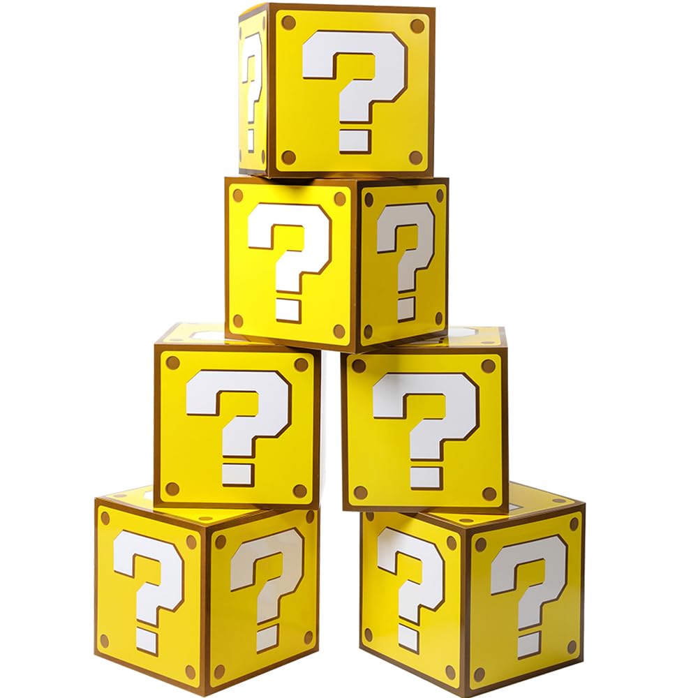 Question Box Block SUYEPER 6PCS Big Question Boxes For Birthday Party Game Party Favor ...