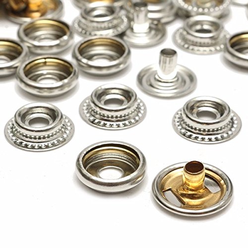 SummerHome 80Pcs Marine Grade Metal Fastener Snap Set Snap Stud Cap Socket Set