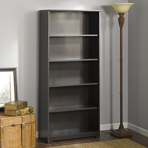 Bush Furniture Cabot Tall 5 Bookcase in Heather Gray Pricepulse