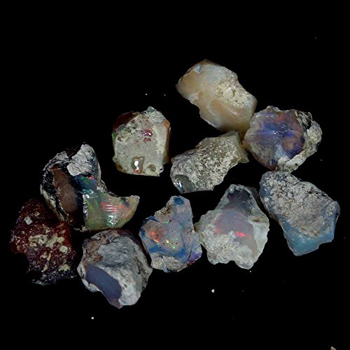 35.85CT Natural Ethiopian Crystal Opal Play Of Fire Color Rough Specimen Lot