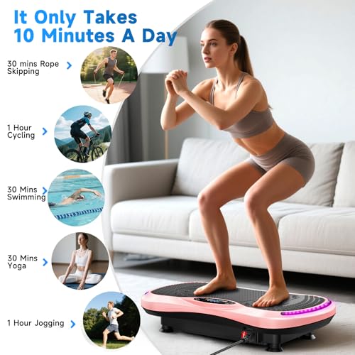 Vibration Plate Exercise Machine for Lymphatic Drainage, Vibration Machine for Full-Body Weight Loss Shaping, Vibrate Fitness Platform 400 Lbs & 200 Adjustable Speeds