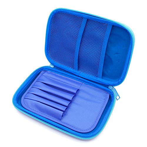 Angry Shark Boys Cool Pencil Case - Large Capacity Hardtop Pencil Box with Compartments - Colored Pencil Holder School Supply Organizer for Kids Girls Toddlers Children (Royal Blue)