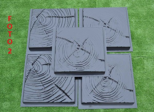 SET 5 pcs PLASTIC MOLDS CONCRETE PAVING SLABS STONE PATIO #S17