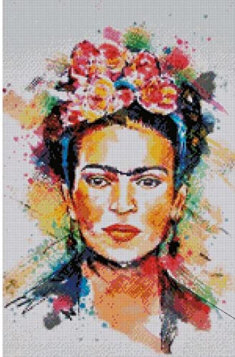 max stitch design Frida, Cotton Counted Cross Stitch, 150x230 Stitch, 27x42cm, Frida Portrait Cotton Cross Stitch Kits