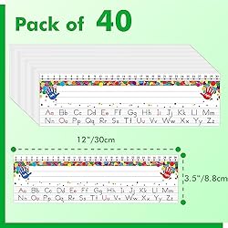 40 PCS Desk Nameplates, Waterproof Confetti Desk