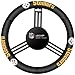 Fremont Die NFL Pittsburgh Steelers Leather Steering Wheel Cover, Fits Most Steering Wheels, Black/Team Colors
