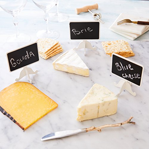 12 Pack Two-Sided Mini Chalkboard Signs with Supporting Easels: Rectangle Chalkboard Decoration For Message Board Signs | For Weddings, Parties & Buffet Tables