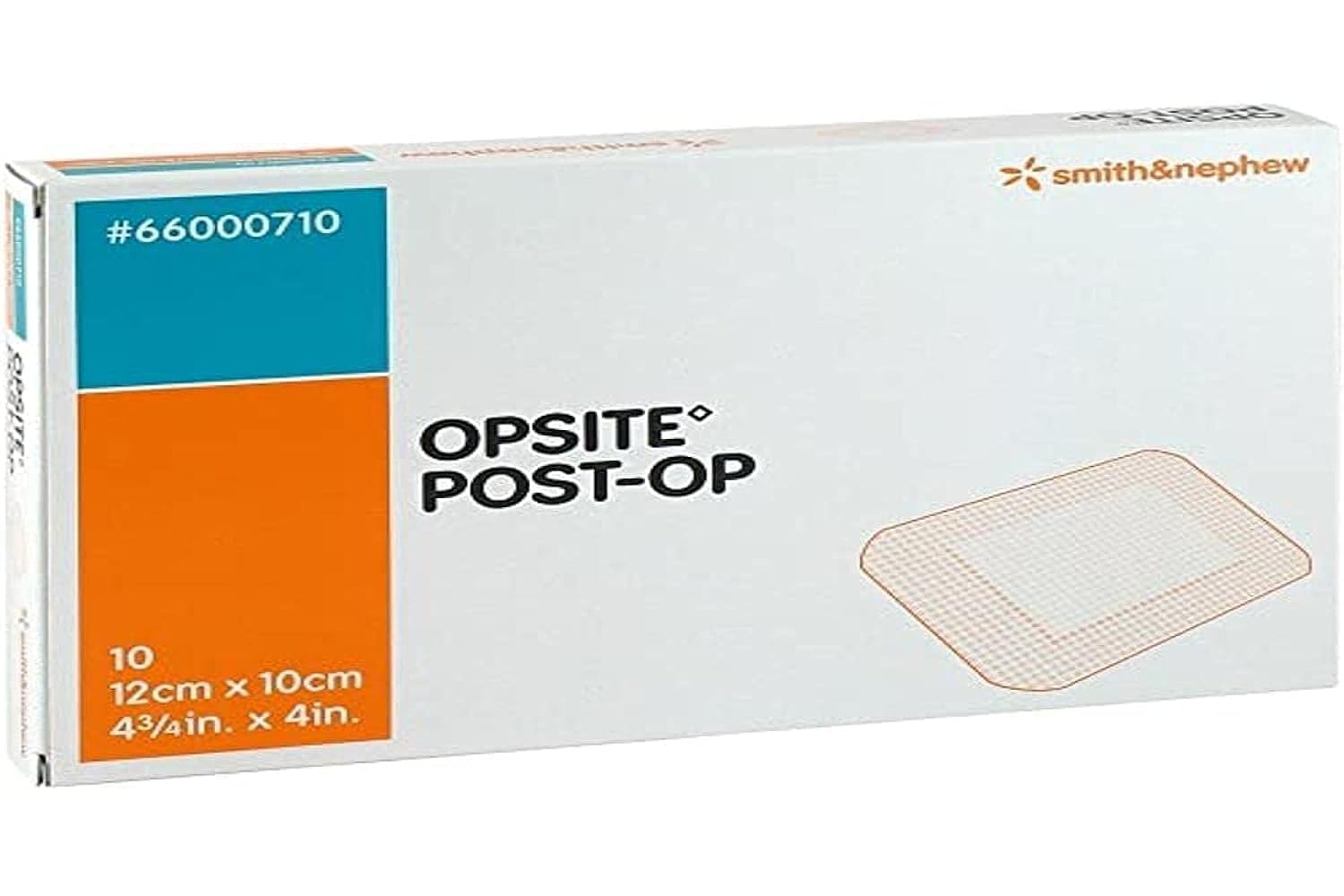 Smith & Nephew SJ66000710 Opsite Post-Op Dressing with Pad, 10cm x 12cm, Pack of 10