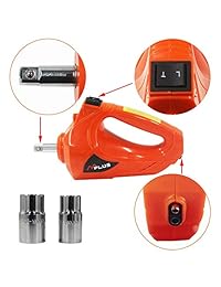 M Plus 4 en 1 12 V DC 5T (11023 lb) eléctrico hidráulico jack de suelo con bomba hinchable, llave compacta y linterna portátil de reparación de coche Kit de herramientas ideal para reparación de vehículos y sustitución de neumáticos