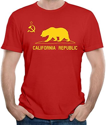 Men's Communist California Republic T Shirts Funny Printing Shirt