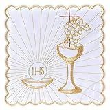 Holyart Altar Linen Hosts Chalice Grapes Brown