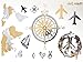 Modern Boho 5 Sheets Metallic Tattoos, Gold/Silver Flash, Wanderlust Collection
