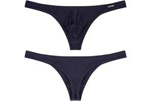 FIROTTII Mens Thong Underwear Ribber G-String Low Rise Briefs T-Back Pouch Stretch and All-day Comfort Lingerie for Men