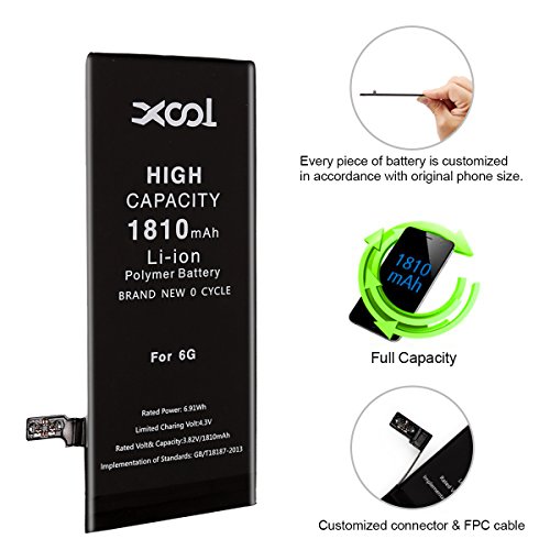 image for XOOL Battery Model IP 6 0 Cycle for IP 6 Battery Replacement with Comp