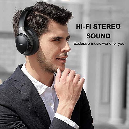 Casque Bluetooth sans Fil, Tecknet Casque Audio Stéréo Hi-FI Oreillette Bluetooth 5.0 avec 16 Heurs de Lecture, Cache-Oreilles Confortable et Son Haute Fidélité pour iPhone/Android/Tablettes/PC