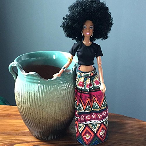 Doll Toy,Matoen Baby Movable Joint African Doll Toy Black Doll Best Gift Toy (Red) - Thumbnail 3