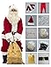 Higen Men's Santa Suit 10pc Deluxe Santa Claus Costume Adult Christmas Crimson Regency Plush Red L