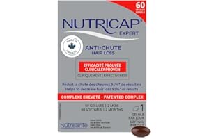 Nutricap Hair Loss 60 - Made In Canada - Biotin, Zinc, Vitamin E - Promotes Hair Growth - 2 Months Treatment