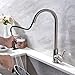VAPSINT Modern Stainless Steel Single Handle Single Hole Brushed Nickel Pull Out Spray Kitchen Faucet, Pull Down Kitchen Sink Faucet