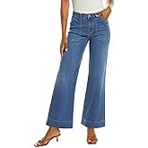 ZESICA Wide Leg Jeans for Women Trendy High Waisted Strechy Loose Straight Denim Pants with Pockets