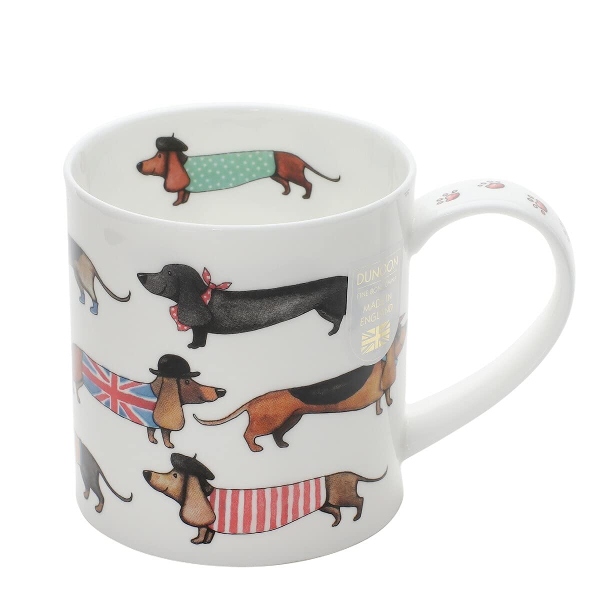 OR-DASD-SA Sausage Dog Dachshund Staffordshire Fine Bone China Mug - Orkney Shape 0.35l