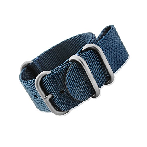 Mi-Watch ZULU Heavy Duty Nylon Divers, MOD, Military G10 NATO Nylon Watch Strap 18mm, 20mm, 22mm, 24mm in Black, Grey, Blue, Orange & Olive Green Variations