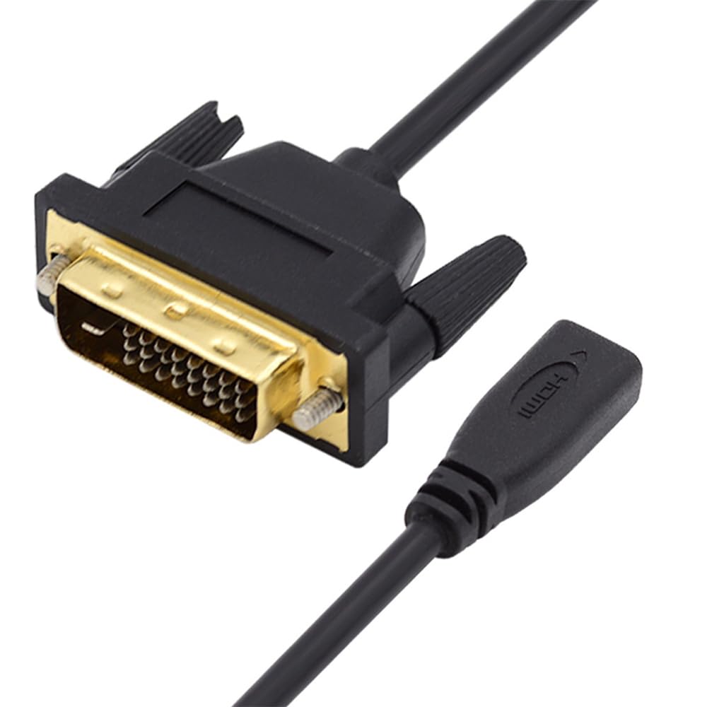 NFHK DVI 24+1 Male to Micro HDMI 1.4 Type-D 4K Female Extension Cable for Computer HDTV Graphics Card UHD