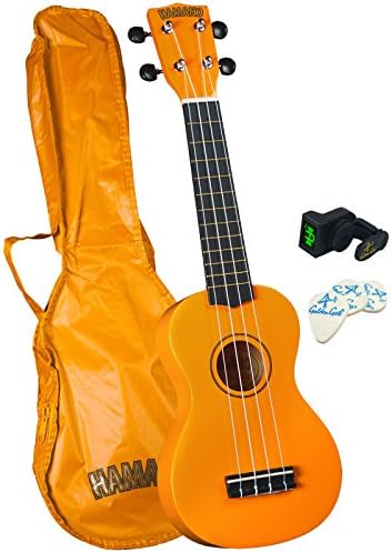 Hamano U-30Yw Colorful Soprano Ukulele Beach Bundle - Yellow