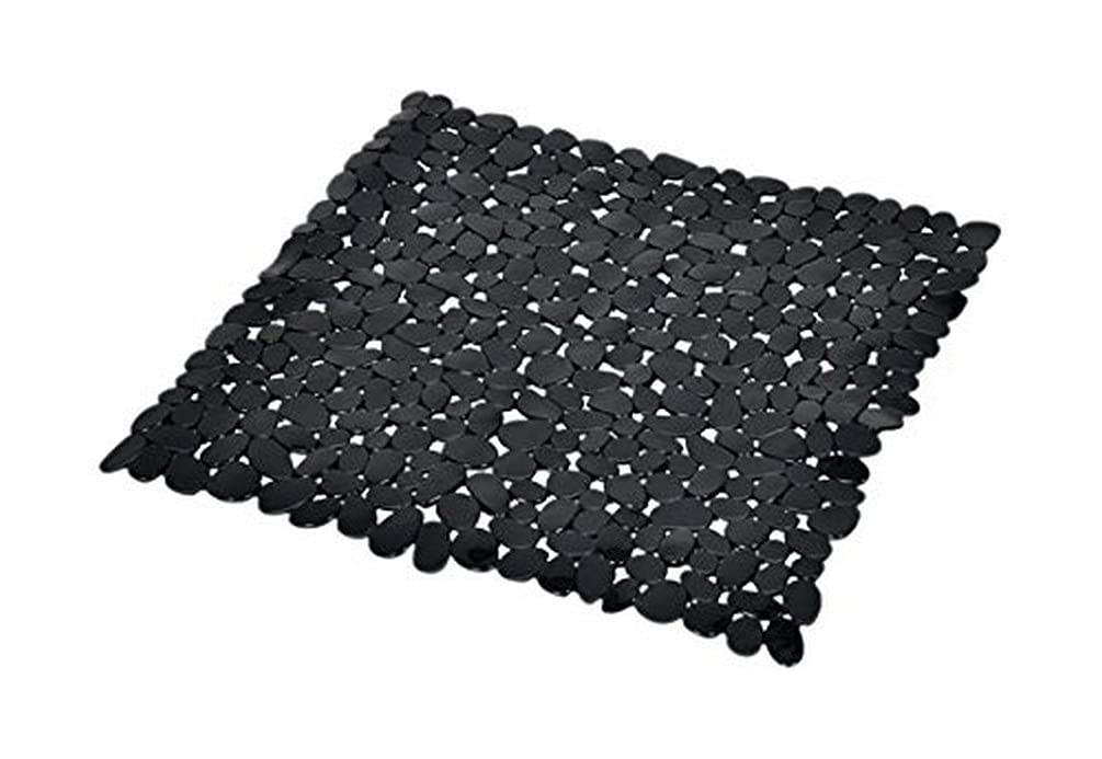 Douceur d'Intérieur 6TCA056BC Shower Mat -White Pebbles 52 x 52 x 1 cm black