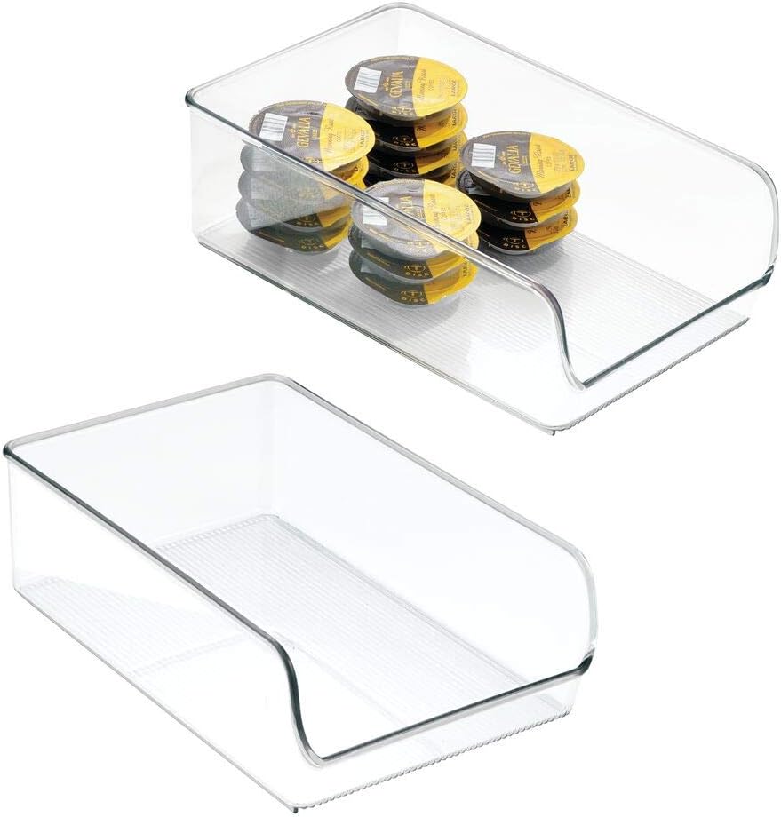 Amazon De Mdesign 2er Set Aufbewahrungsbox Behalter Fur Konserven Und Abgepackte Lebensmittel Organizer Fur Kuche Und Vorratskammer Durchsichtig