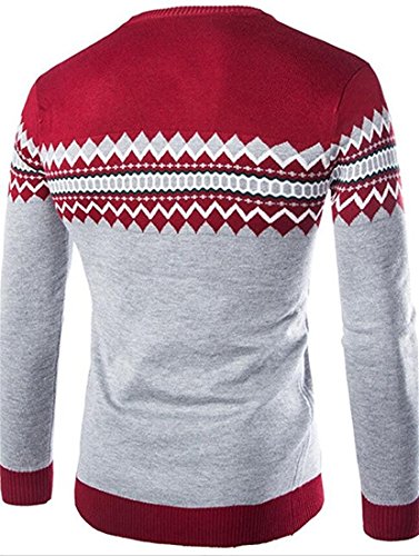 Beautface Makeup Fashion Men's Casual Pullover Crewneck Slim Knitted Ribbed Sweaters RedX-Small Beautface Makeup Fashion Men's Casual Pullover Crewneck Slim Knitted Ribbed Sweaters RedX-Small