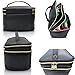 Extra Large Capacity Makeup and Toiletry Bag Tote with Felt Insert Organizer, Big Multi Use Cosmetic and Beauty Train Case for with Handle and Mirror Great for Travel and Gift