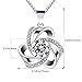 B.Catcher Silver Necklace for Women Clover Pendant Necklace 925 Sterling Silver Cubic Zirconia with 45cm Chain