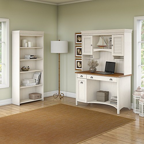 Bush Furniture Stanford Computer Desk with Hutch and 5 Shelf Bookcase