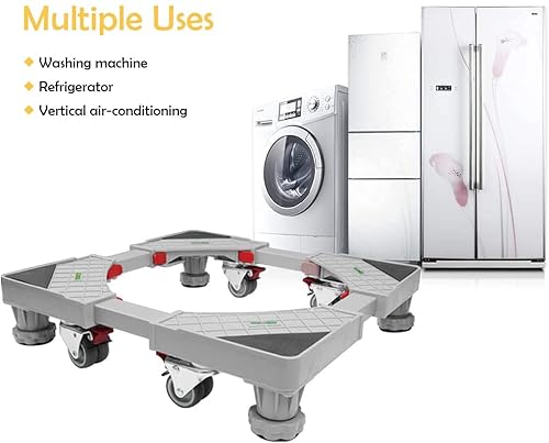 Adjustable Refrigerator Stand Portable Washer Dryer Stand Roller